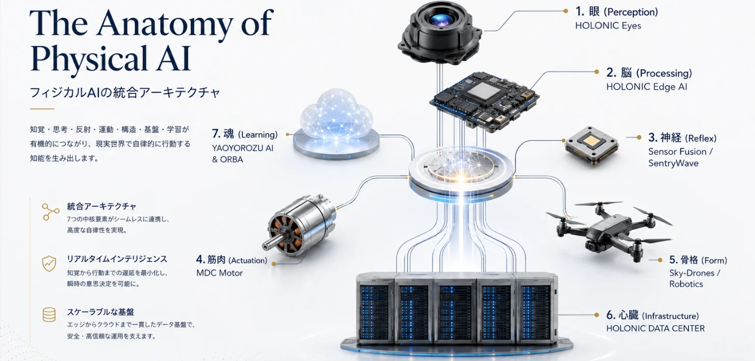 Physical AIを構成する技術の関係図